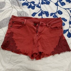 Red BOHO Detail Shorts